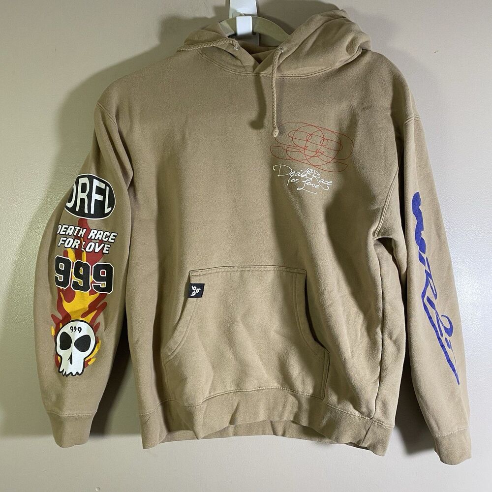 999 Juice WRLD  Graphic Death Race for Love Pullover Fleece Hoodie Men's Large